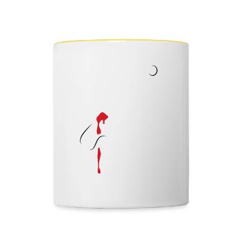 Punk Will Never Die (Safety-Pin-Edition) - Tasse zweifarbig - Weiß/Gelb - Vorne