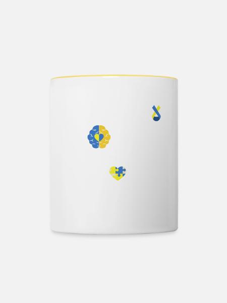 Down-Syndrom-Bewusstsein - Tasse zweifarbig - Weiß/Gelb