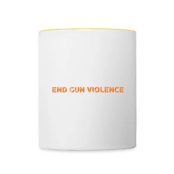 Mettre fin à la violence armée Drapeau américain - Mug contrasté - blanc/jaune - Devant