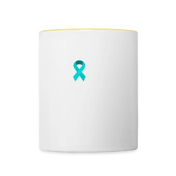 Myasthenia gravis awareness american flag - Contrasting Mug - white/yellow - Front