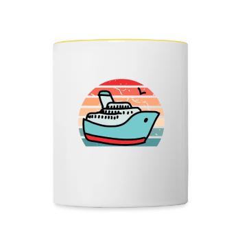 Alaska is calling and i must go cruise trip - Contrasting Mug - white/yellow - Front