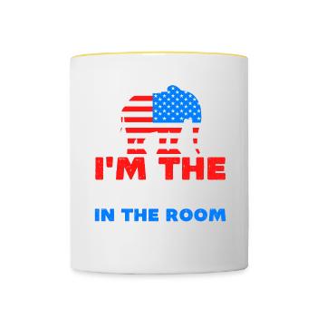 Im the elephant in the room Republican - Contrasting Mug - white/yellow - Front