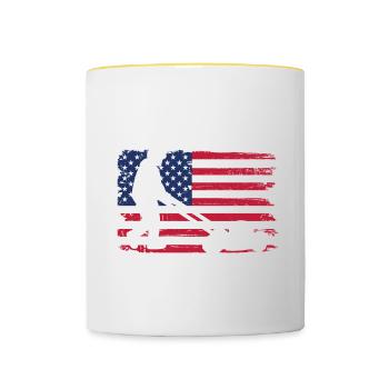 Juste un garçon qui aime les tondeuses à gazon - Mug contrasté - blanc/jaune - Devant