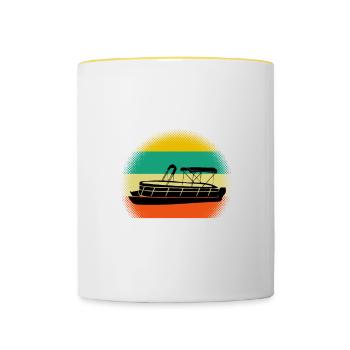 Dad the man the myth the pontoon captain - Contrasting Mug - white/yellow - Front