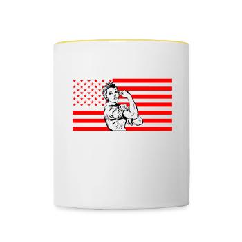 stars stripes reproductive rights pro choice - Contrasting Mug - white/yellow - Front