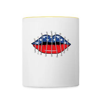 stars stripes reproductive rights pro choice - Contrasting Mug - white/yellow - Front