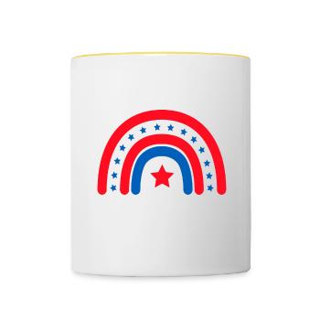 stars stripes reproductive rights pro choice - Contrasting Mug - white/yellow - Front