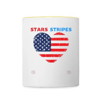 stars stripes reproductive rights pro choice - Contrasting Mug - white/yellow - Front