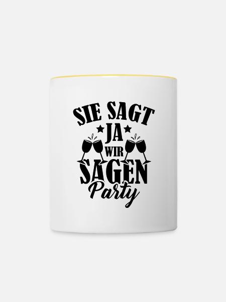 Sie Sagt Ja - Tasse zweifarbig - Weiß/Gelb