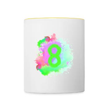 8 Nombre d’objets blob - Mug contrasté - blanc/jaune - Devant