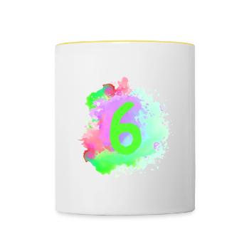 6 Nombre d’objets blob - Mug contrasté - blanc/jaune - Devant