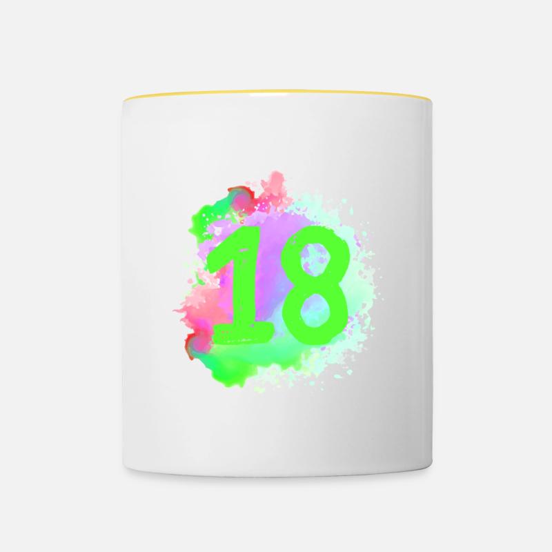 18 Nombre d’objets blob - Mug contrasté - blanc/jaune