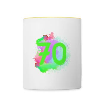 70 Number of blobs - Contrasting Mug - white/yellow - Front