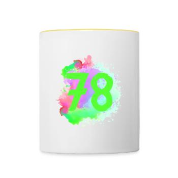78 Nombre d’objets blob - Mug contrasté - blanc/jaune - Devant