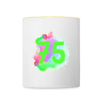75 Number of blobs - Contrasting Mug - white/yellow - Front