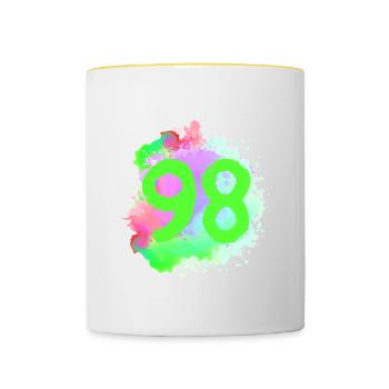 98 Nombre de Kklecks - Mug contrasté - blanc/jaune - Devant
