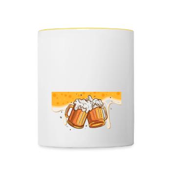 If found drunk please return to friend - Contrasting Mug - white/yellow - Front