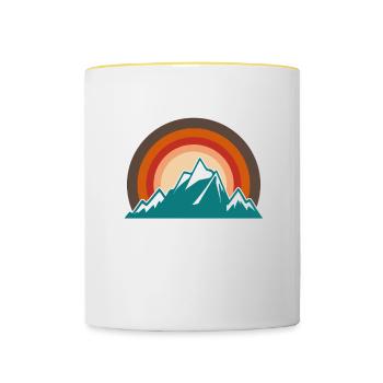 Am Morgen, wenn ich aufstehe, gib mir Jesus - - Tasse zweifarbig - Weiß/Gelb - Vorne
