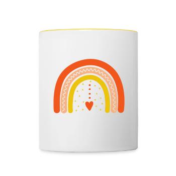Emotional support coworker - Retro co worker gift - Contrasting Mug - white/yellow - Front
