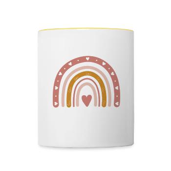 Emotional support coworker - Retro co worker gift - Contrasting Mug - white/yellow - Front