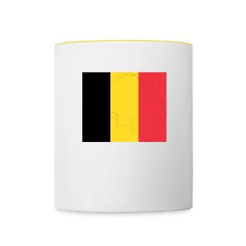 Drapeau belge Belgique Drapeau belge Belge - Mug contrasté - blanc/jaune - Devant