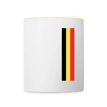 Drapeau belge Belgique Drapeau belge Belge - Mug contrasté - blanc/jaune - Devant