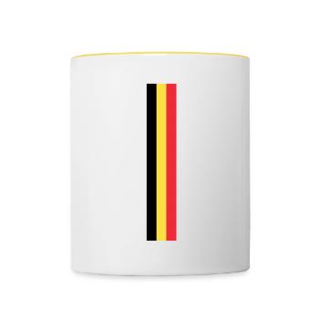 Drapeau belge Belgique Drapeau belge Belge - Mug contrasté - blanc/jaune - Devant
