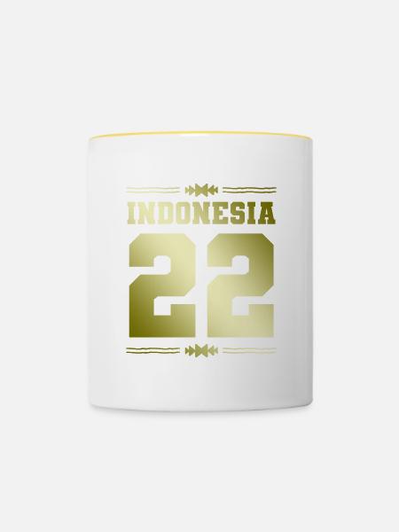Indonesia 22 - Tasse zweifarbig - Weiß/Gelb