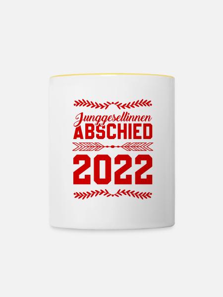 Junggesellinnenabschied 2022 - Tasse zweifarbig - Weiß/Gelb