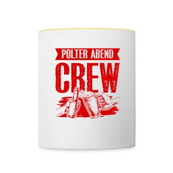 Polter Abend Crew - Tasse zweifarbig - Weiß/Gelb - Vorne