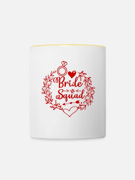 Bride Squad - Tasse zweifarbig - Weiß/Gelb