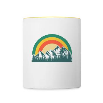 Facilement distrait par le basketball - Mug contrasté - blanc/jaune - Devant
