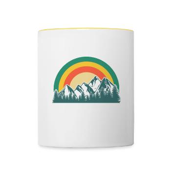 Facilement distrait par Box Lacrosse - Mug contrasté - blanc/jaune - Devant