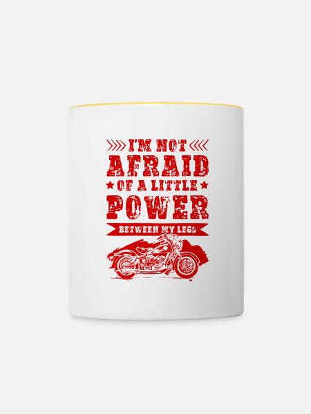 Motorrad Power - Tasse zweifarbig - Weiß/Gelb