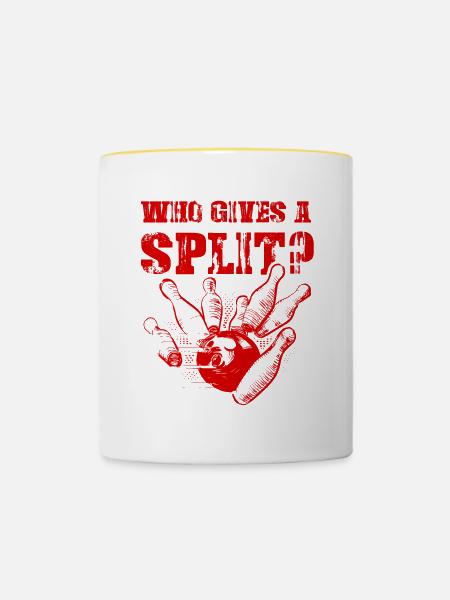 Bowling Split - Tasse zweifarbig - Weiß/Gelb