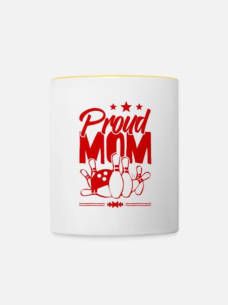 Bowling Mom - Tasse zweifarbig - Weiß/Gelb
