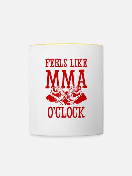 Mma Mixed matrial arts - Tasse zweifarbig - Weiß/Gelb