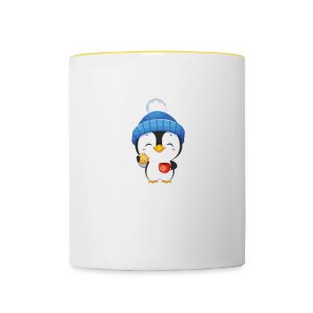 Sei immer du selbst, es sei denn, du kannst ein Pinguin sein - Tasse zweifarbig - Weiß/Gelb - Vorne