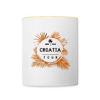 Croatia Tour Colorful - Contrasting Mug - white/yellow - Front