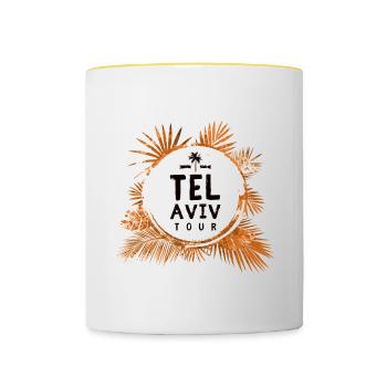 Tel Aviv Tour Colorful - Contrasting Mug - white/yellow - Front