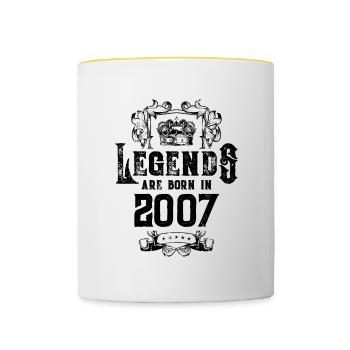 2007 legends geburtstag - Tasse zweifarbig - Weiß/Gelb - Vorne