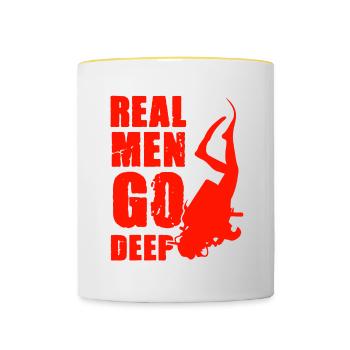 tauchen spaß - Tasse zweifarbig - Weiß/Gelb - Vorne