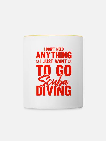 scuba tauchen - Tasse zweifarbig - Weiß/Gelb