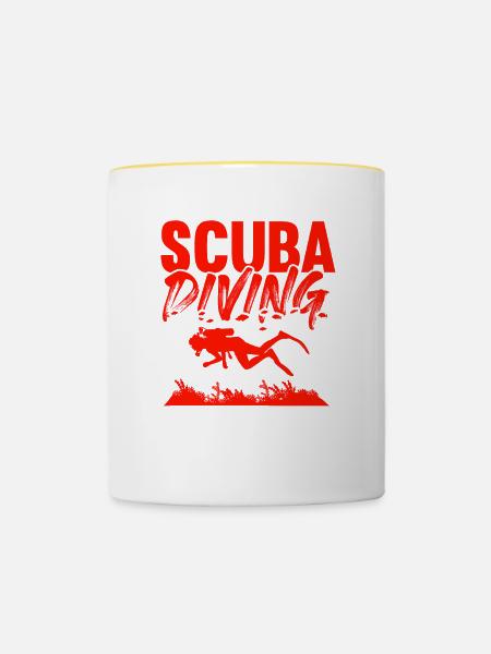 scuba tauchen - Tasse zweifarbig - Weiß/Gelb