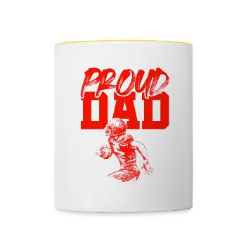stolzer football papa - Tasse zweifarbig - Weiß/Gelb - Vorne