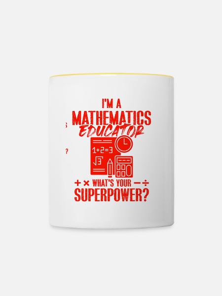 mathematik superpower - Tasse zweifarbig - Weiß/Gelb