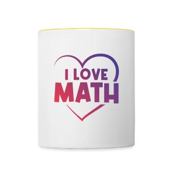 Ich liebe Mathe - Tasse zweifarbig - Weiß/Gelb - Vorne