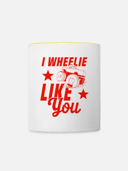 truck wheel - Tasse zweifarbig - Weiß/Gelb