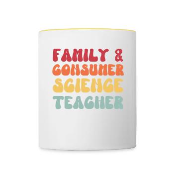 Professeur de sciences de la famille et de la consommation FACS Groovy - Mug contrasté - blanc/jaune - Devant