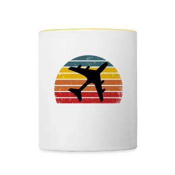 Desantis Airlines, Vous apporter la frontière, - Mug contrasté - blanc/jaune - Devant